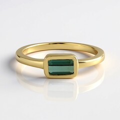 Anello in argento con Tormalina Verde di Benedito (Adela Silber)