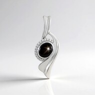 Colgante en plata con Zafiro estrella negra (de Melo Essence)