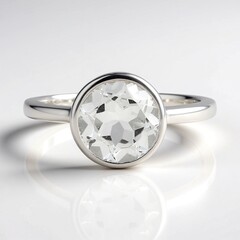 Anello in argento con Topazio Bianco