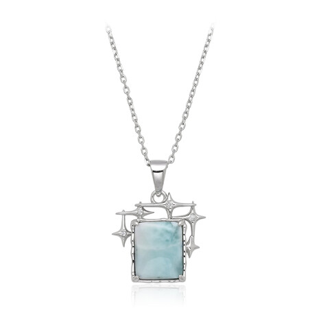 Zilveren halsketting met een larimar