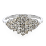 Bague en argent et Diamant chocolat