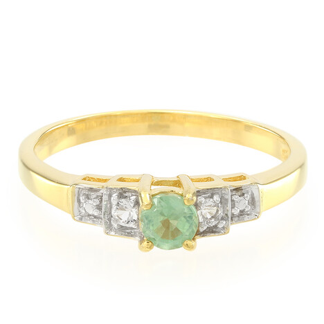 Anello placcato in oro con Cianite Menta