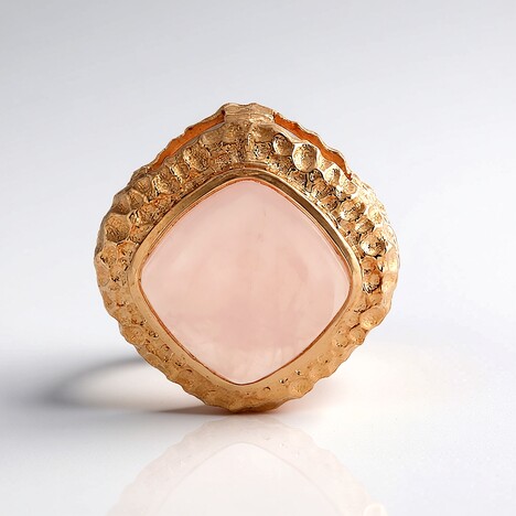 Ciondolo in argento con Quarzo Rosa (MONOSONO COLLECTION)