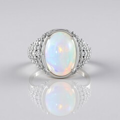 Anello in argento con Opale di Welo (Adela Silber)