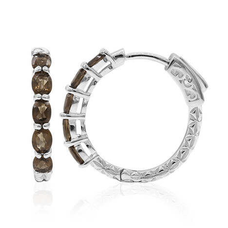 Rauchquarz-Silberohrringe