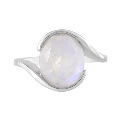 Anello in argento con Pietra di Luna Arcobaleno