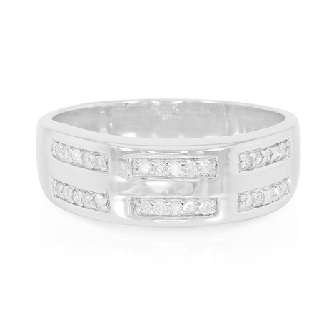 Zilveren ring met diamanten