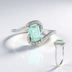 Anello in argento con Smeraldo Color Paraiba