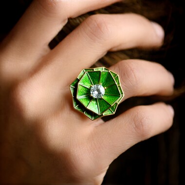 Bague en argent et Topaze bleu ciel (Adela Silber)