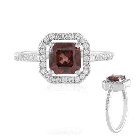 Pinkfarbener Zirkon-Silberring