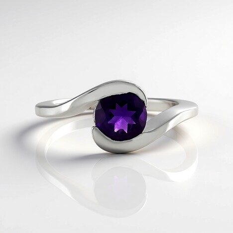 Anello in argento con Ametista Zambiana