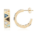 Boucles d'oreilles en argent et Topaze bleu ciel