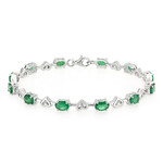 Brazalete en plata con Esmeralda de Zambia
