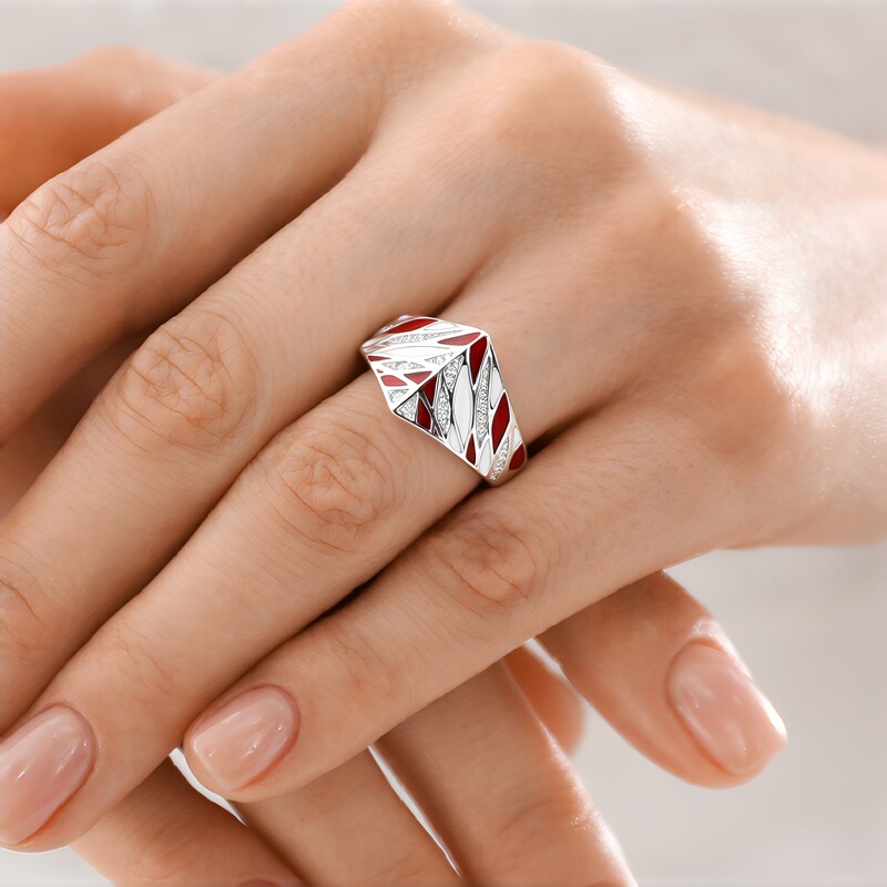 Zilveren ring met zirkonen (SAELOCANA)