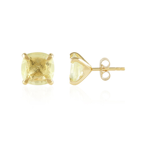 Pendientes en plata con Quarzo limón