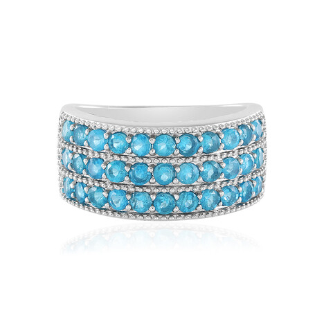 Neonblauer Apatit-Silberring