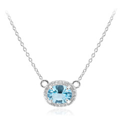 Collier en argent et Topaze bleu ciel
