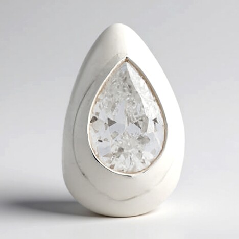 Ciondolo in argento con Topazio Bianco (MONOSONO COLLECTION)