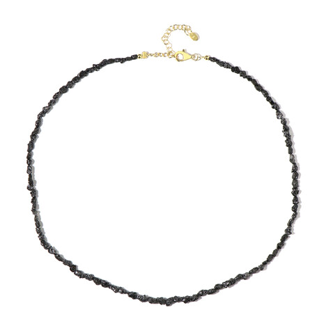 Schwarzer Diamant-Silberhalskette
