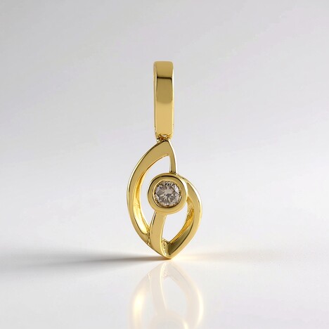 Pendentif en argent et Diamant champagne I3