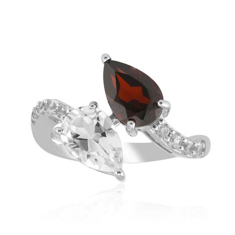 Anillo en plata con Topacio blanco