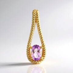 Ciondolo in oro con Scapolite Porpora