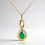Collana in oro con Smeraldo Zambia AAA