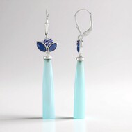 Aqua Chalcedony Silver Earrings (KM by Juwelo)
