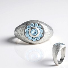Bague en argent et Aigue-marine du Brésil