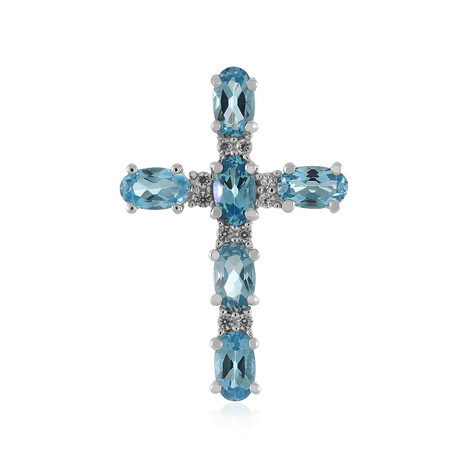 Ciondolo in argento con Topazio Blu Svizzero