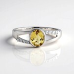 Anello in argento con Berillo Giallo