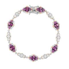 Bracelet en argent et Grenat magenta