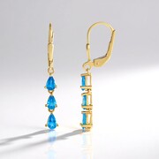 Pendientes en plata con Apatita azul neón