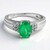 Anello placcato in platino con Smeraldo Bahia