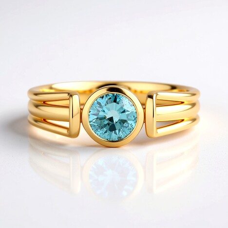 Bague en or et Diamant bleu ciel I2 (SUHANA)