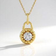 Collana in argento con Topazio Bianco