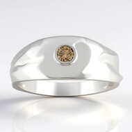 Anillo en plata con Diamante coñac de Argyle SI2 (de Melo)