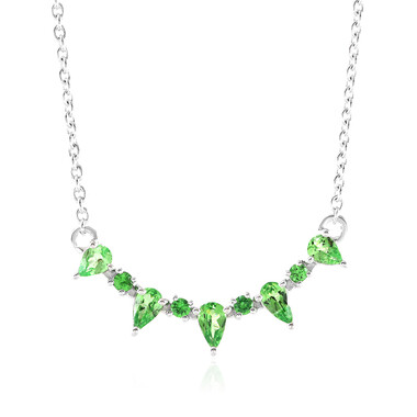 Tsavorit-Silbercollier