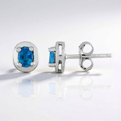 Orecchini in argento con Apatite Blu Neon