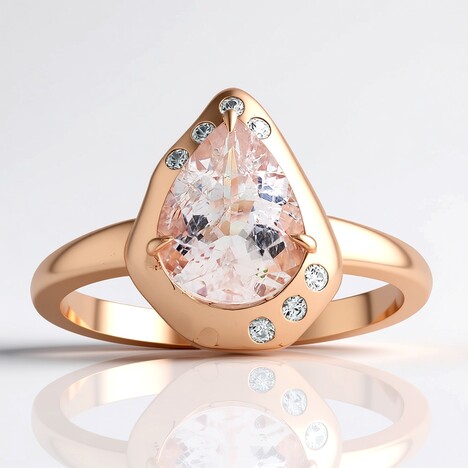 Anello in argento con Morganite Brasiliana