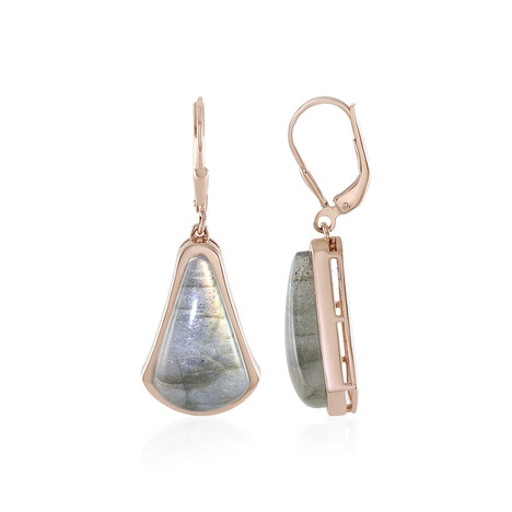 Boucles d'oreilles en argent et Labradorite verte de Maniry (KM by Juwelo)