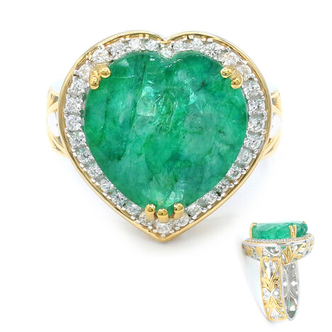 Zilveren ring met een put D8 smaragd (Gems en Vogue)