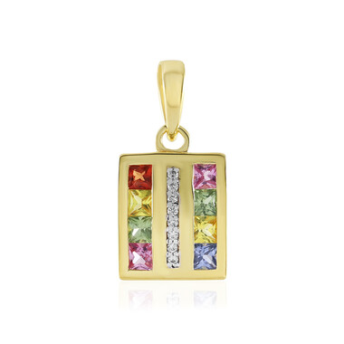 Ciondolo in argento con Zaffiro Rosa