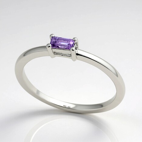 Anello in argento con Zaffiro Ceylon Porpora (non riscaldato)