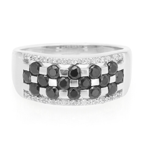 Bague en argent et Spinelle noir
