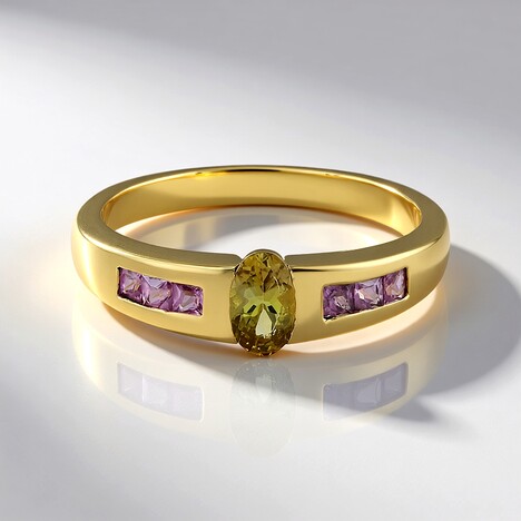 Anello in oro con Tanzanite Gialla (non riscaldata) (Adela Gold)