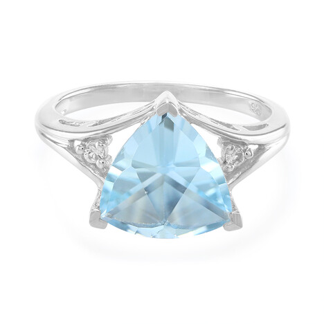 Anillo en plata con Topacio azul cielo