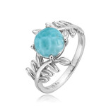 Zilveren ring met een larimar