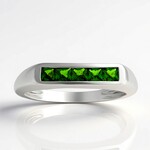 Anello in argento con Diopside Russo
