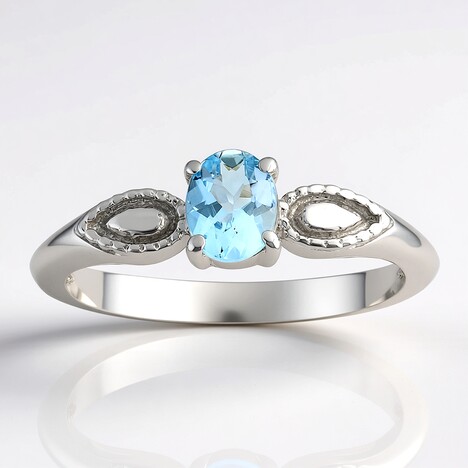 Anello in argento con Acquamarina Santa Maria
